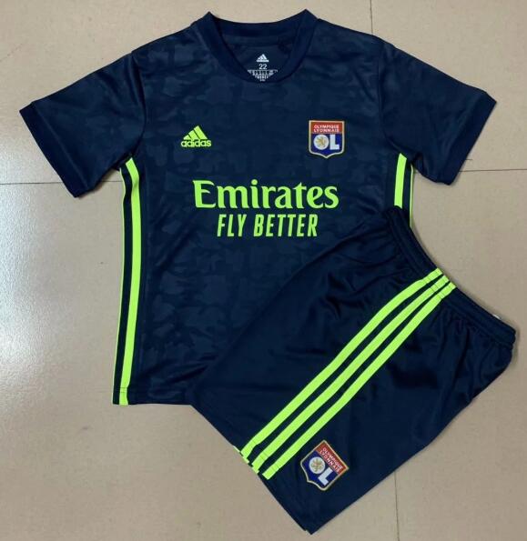 Lyon Kids Third Away Soccer Kits Shirt with Shorts 2020/21